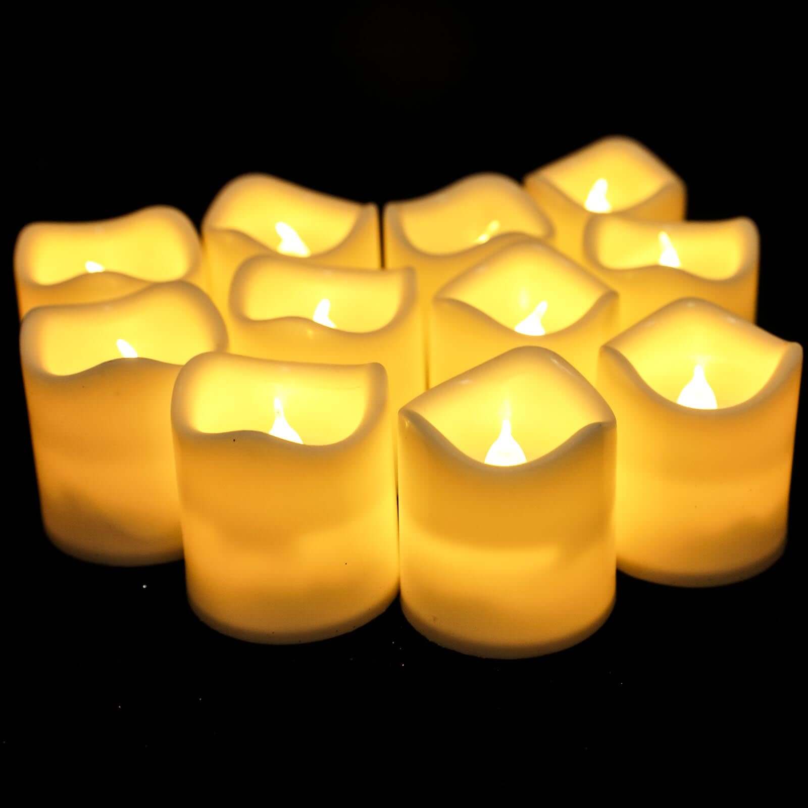 12 Pack Classic White Flameless LED Votive Candles, Battery Operated Reusable Candles