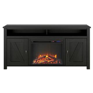 Ameriwood Home Brownwood 59.63 in. Electric Fireplace TV Stand in Black Oak HD12861