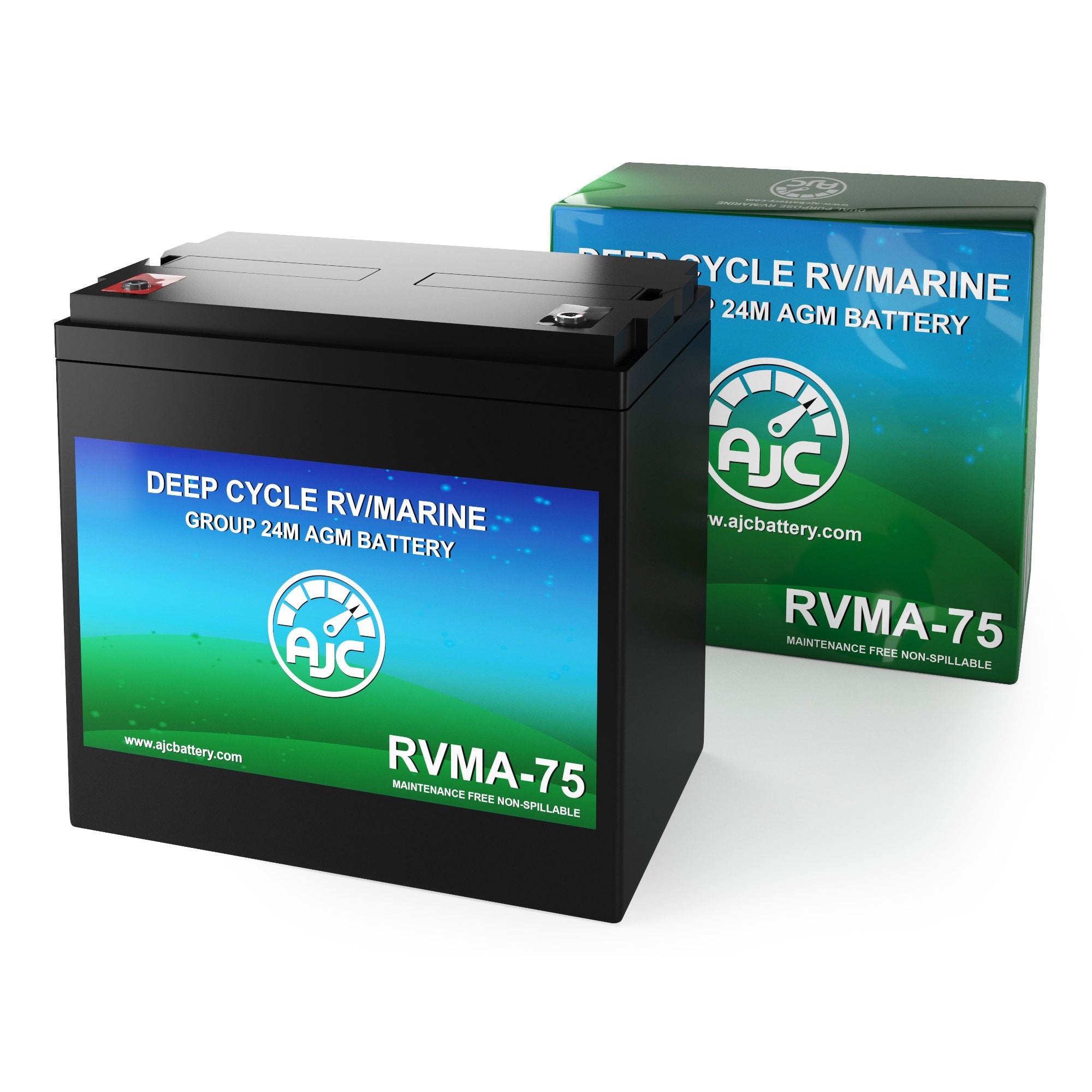 AJC 12V 75Ah Deep Cycle RV Marine and Boat Battery BatteryClerkcom RV Marine and Boat