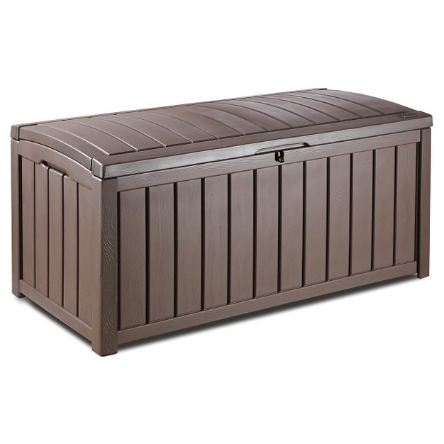 Glenwood 101 Gallon Outdoor Storage Box Brown Keter