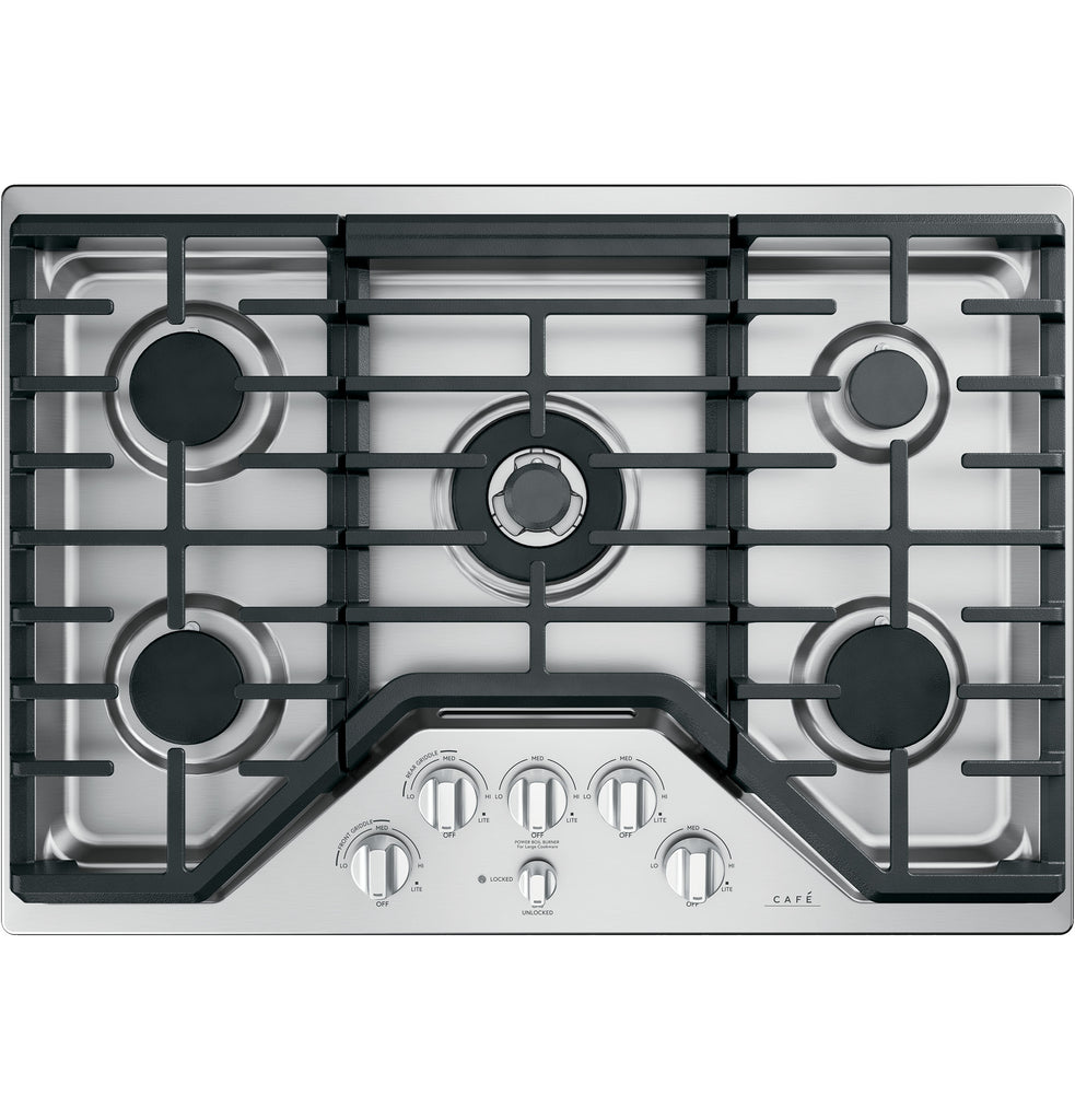 GE Cafe CGP95302MS1 30Inch Builtin Gas Cooktop In Stainless Steel