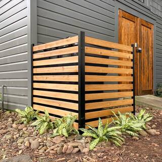 Enclo Privacy Screens Charleston 3.5 ft. x 3.2 ft. Cedar Decorative Wood Slat Screen Panel EC18009