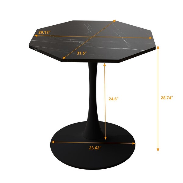 31.5 in. Octagonal Coffee Table with MDF Table Top，Metal Base