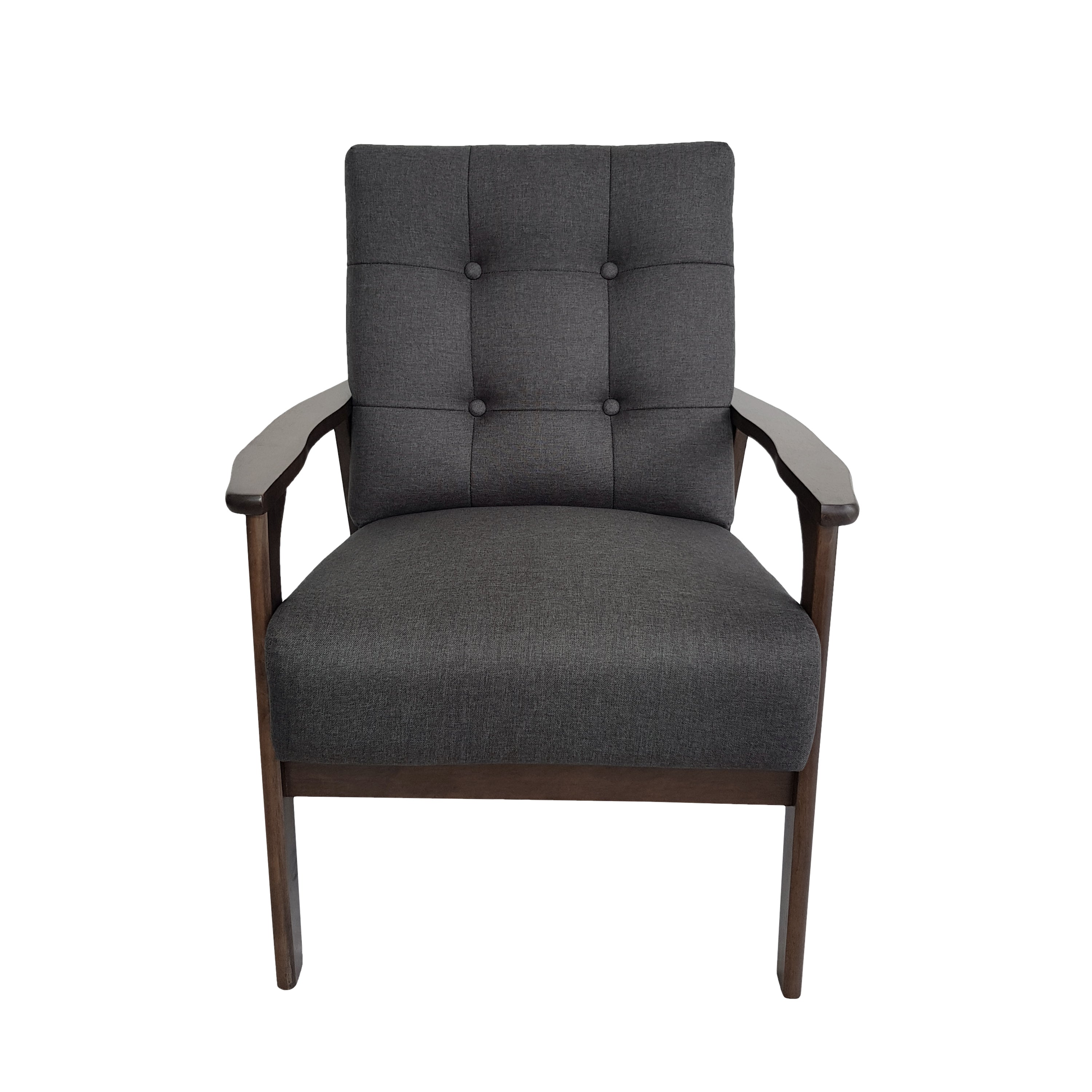 Samulle Mid Century Modern Waffle Stitch Tufted Armchair