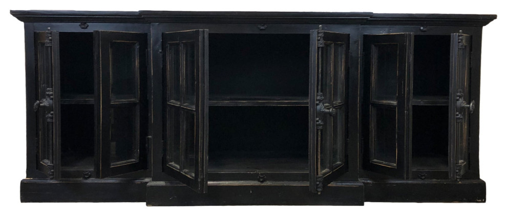 French Media Console Black   Transitional   Entertainment Centers And Tv Stands   by Primitive Collections  Houzz