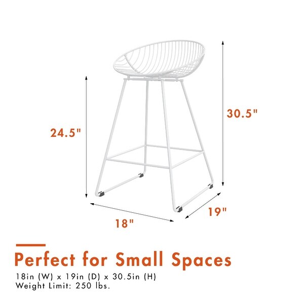 Ellis Wire Counter Stool， White