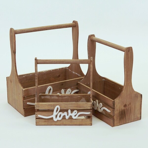 Tool Box Shape With 'Love' Crates (Set Of 3)