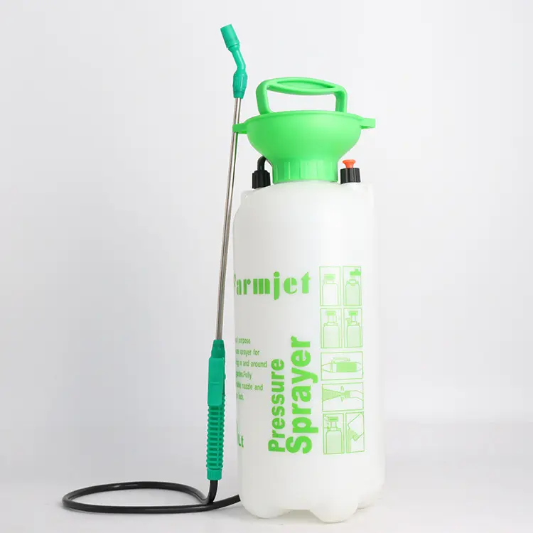 8L Plastic Tank Stainless Steel Spray Boom No Slip Handle Hand High Pressure Pump Garden Sprayer