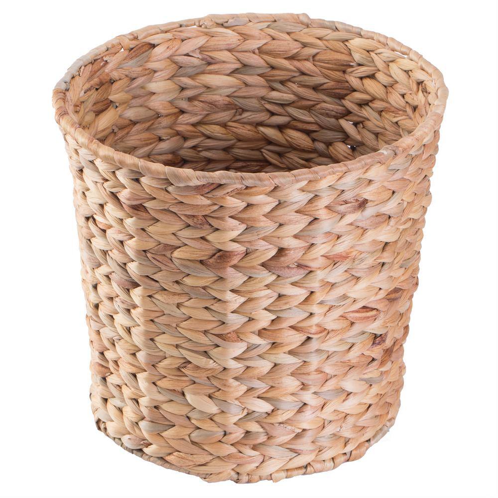 Vintiquewise Round Wicker Natural Water Hyacinth Waste Basket QI003226.S