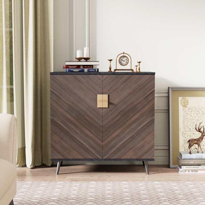 Accent Storage Cabinet with Doors  Bar Cabinet Buffet Cabinet with Storage for Living Room  Hallway  Bedroom