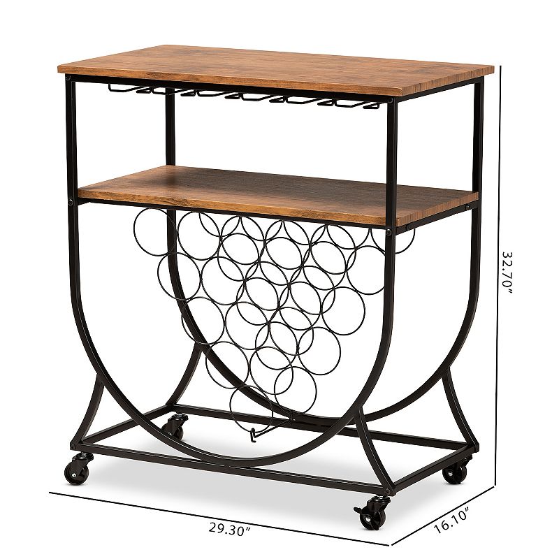 Baxton Studio Dania Wine Bar Cart