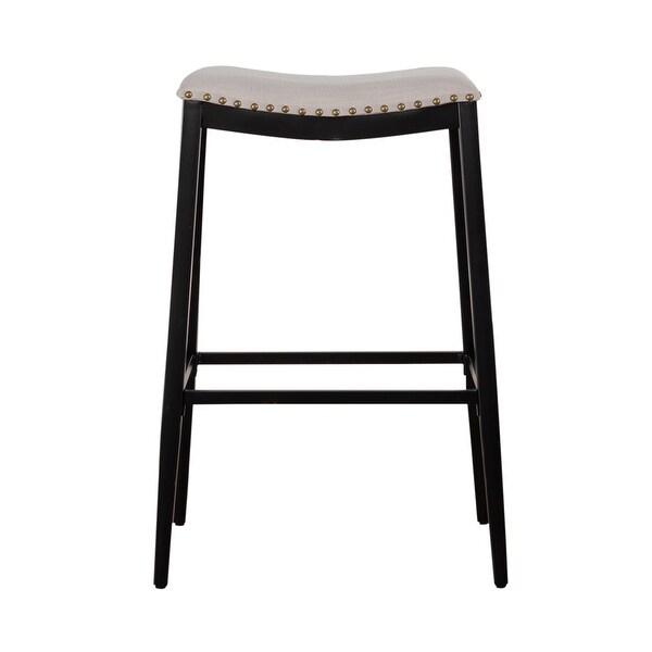 Vintage Series Distressed Metal Backless Upholstered Barstool - (Set of 2)