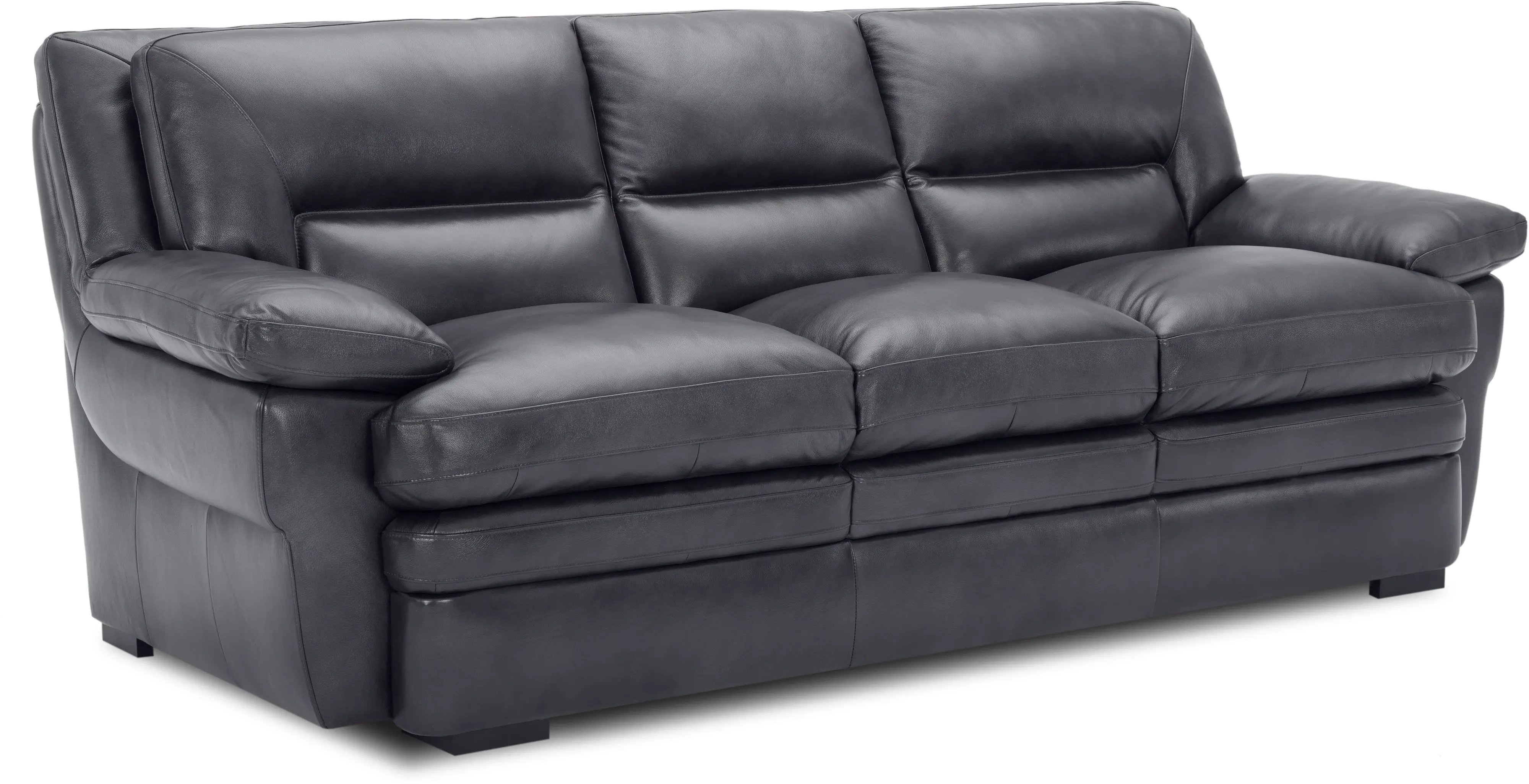 Chesapeake Charcoal Gray Leather Sofa