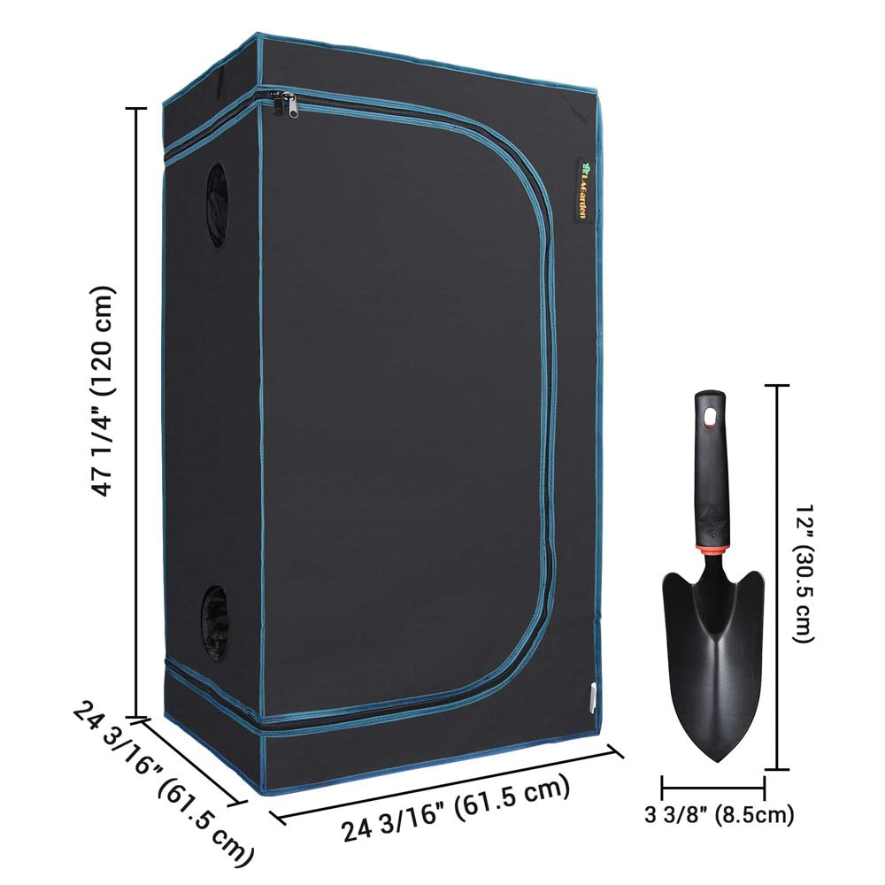 LAGarden 2x2 Grow Tent with Shovel Indoor Grow Room 24x24x48