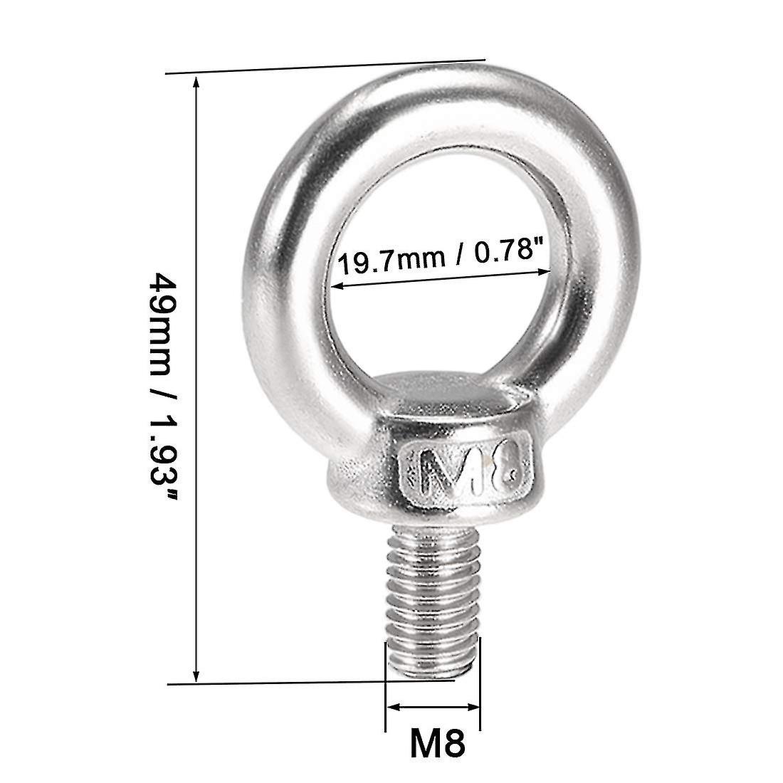 10 Pack M8*13 Eye Bolts 304 Stainless Steel Ring Marine Bolts And Various Engineering Lifting Equipment