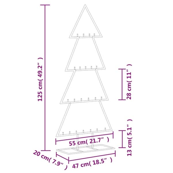 vidaXL Christmas Tree Modern Metal Ornament Tree Stand for Decoration Black