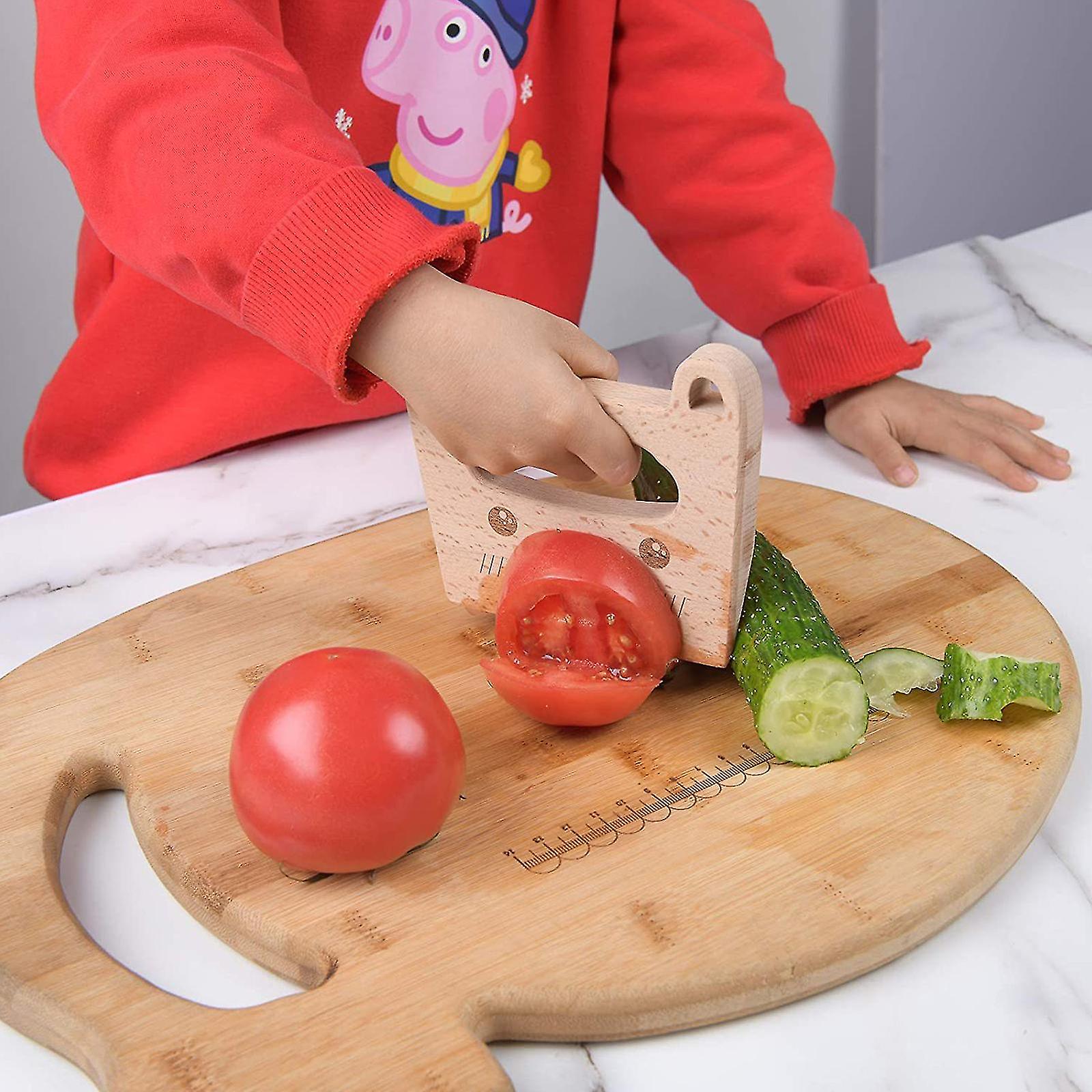 Wooden Knife Kids Cooking Toy Safe Knife Cutting Fruit Vegetable Chopper Kitchen Toy Tools For Toddlers