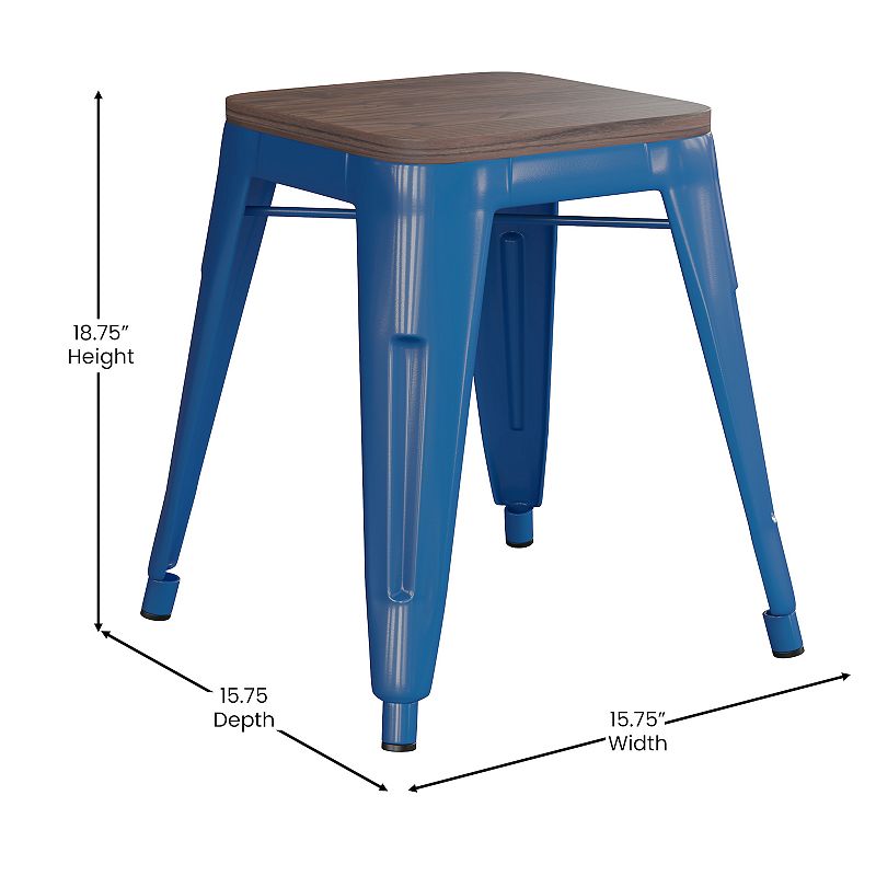 Flash Furniture Kai Royal Blue Backless Table Height Stool 4-piece Set