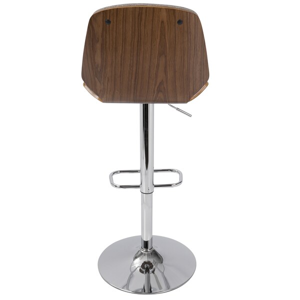 Carson Carrington Vihti Walnut Wood Adjustable Swivel Bar Stool