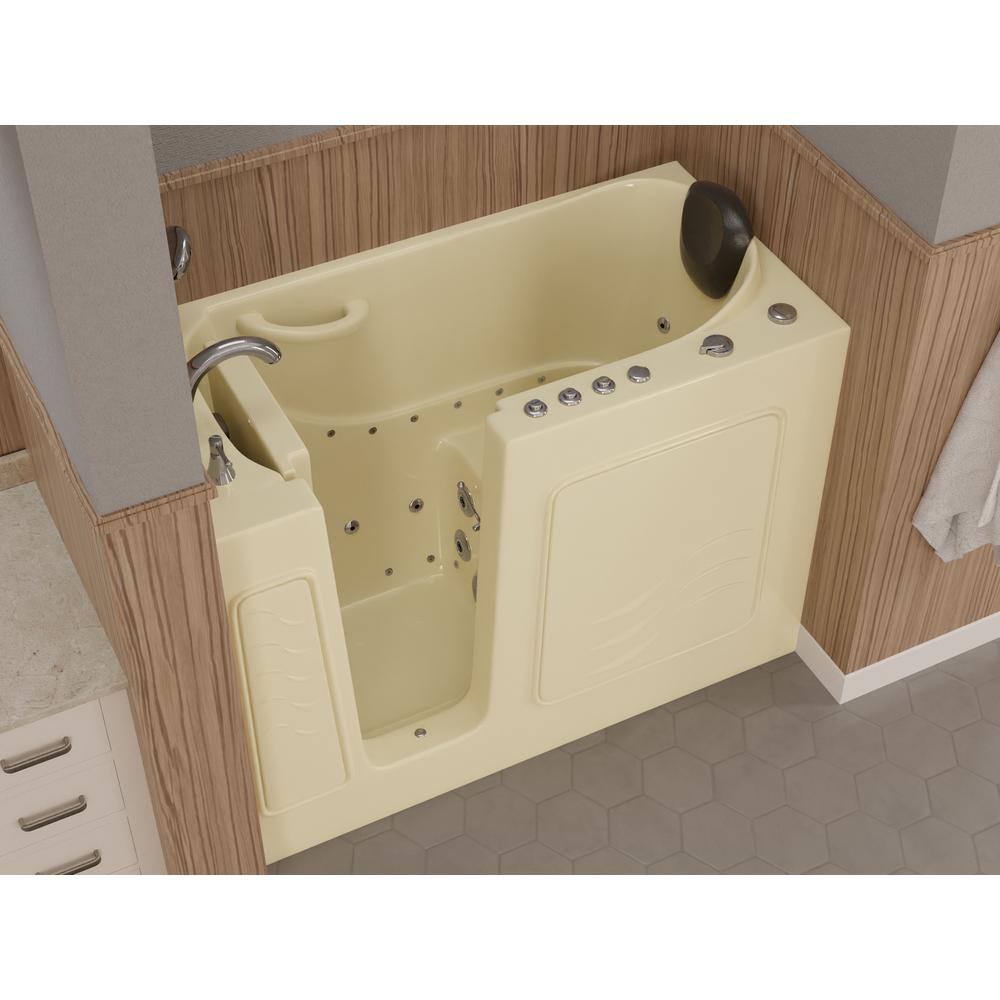 Universal Tubs Safe Premier 52.75 in. x 60 in. x 26 in. Left Drain Walk-in Air and Whirlpool Bathtub in Biscuit HD2653LBD-CP