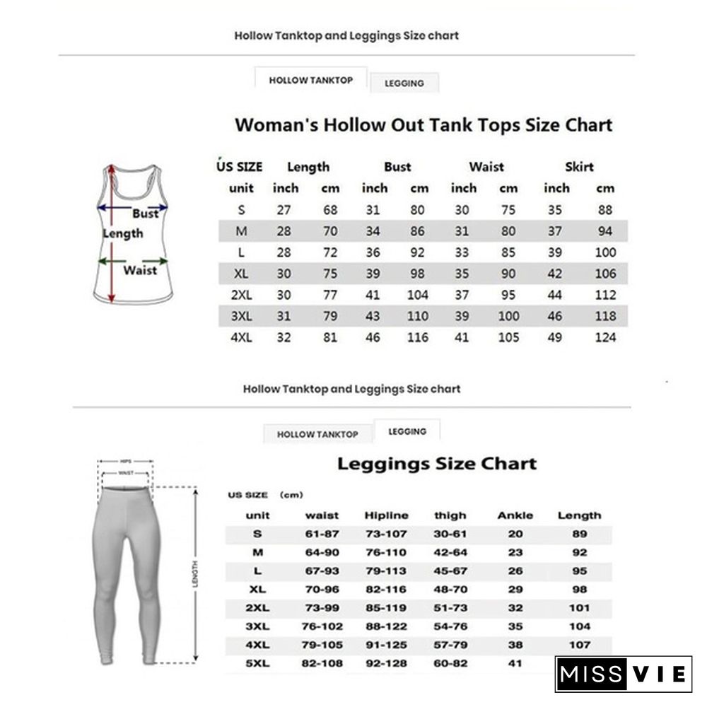 Women Wolf Native American 3D All Over Printed Legging + Hollow Tank Sleeveless Shirt Summer Vest for Women Plus Size Yoga Tank Tops Leggings Suit