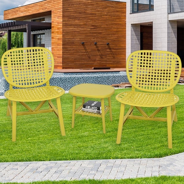 3 Pieces Patio Table Chair Set， Outdoor Conversation Bistro Set - 22.05*23.23*31.3in - Overstock - 37260275