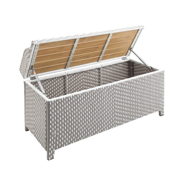 Maksville Outdoor Aluminum Storage Bench Mibasics