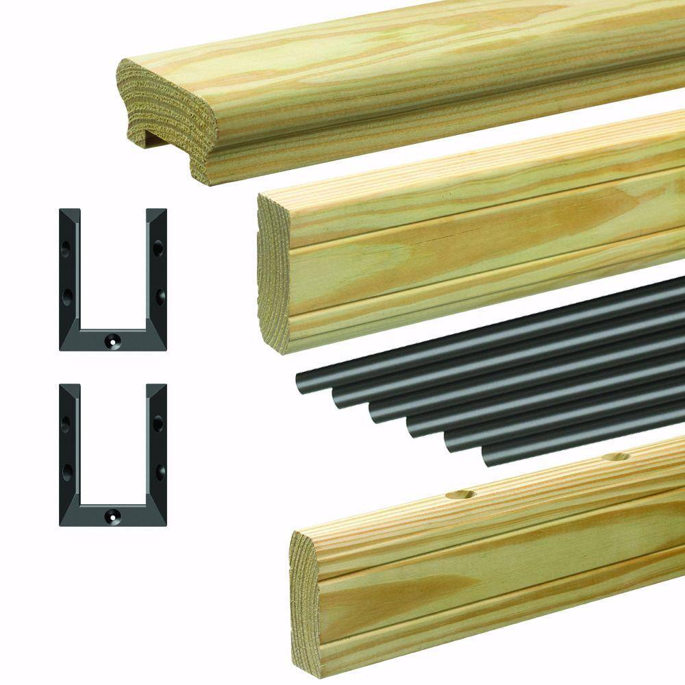 ProWood Pressure-Treated 6 ft. Aluminum Southern Yellow Pine Rail Kit 177039