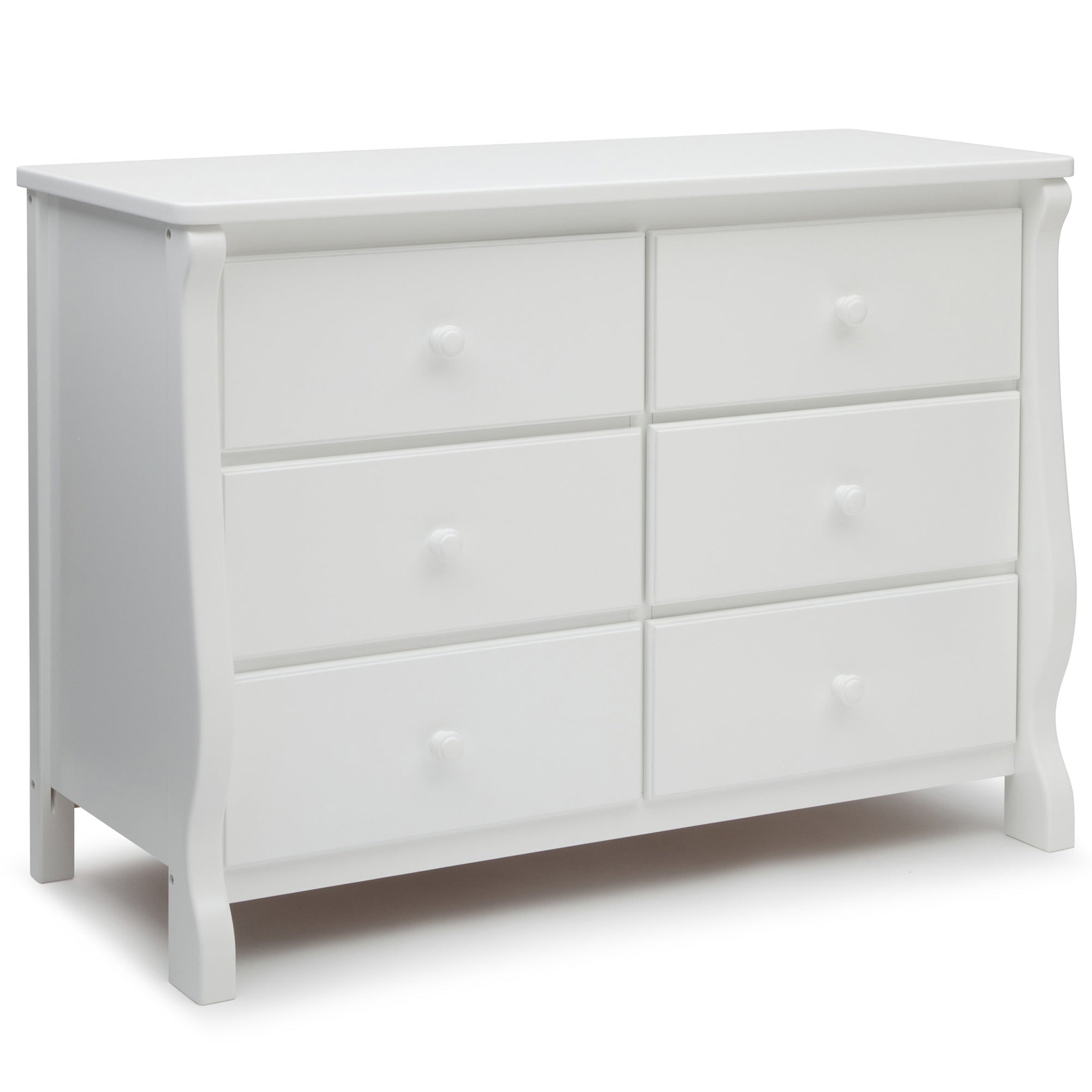 Delta Children 6 Drawer Dresser, White