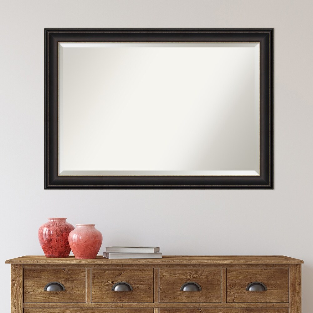 Beveled Wall Mirror   Trio Oil Rubbed Bronze Frame