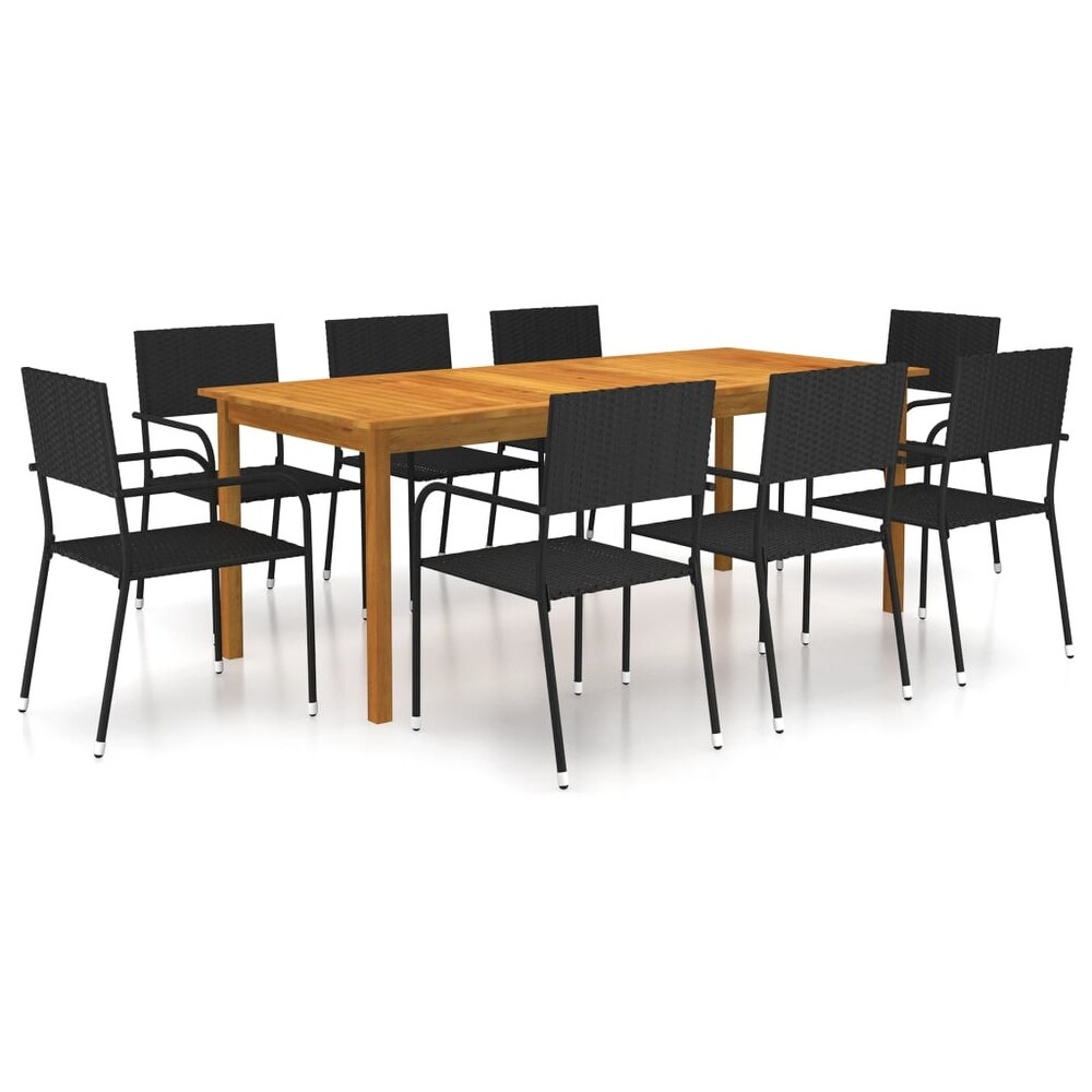 vidaXL 7/9 Piece Patio Dining Set Black   78.7\