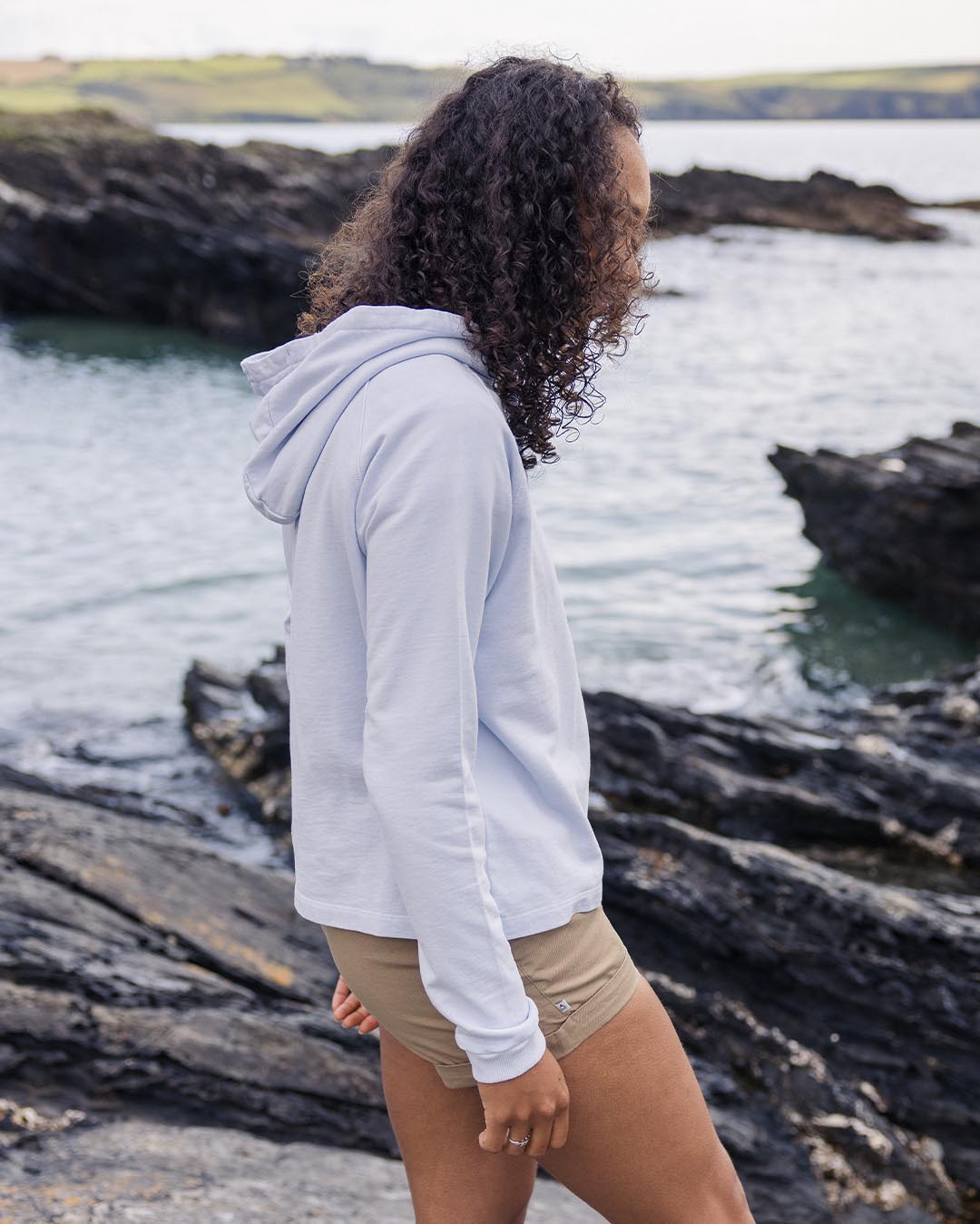 Mindful Recycled Cotton Hoodie - Pale Blue