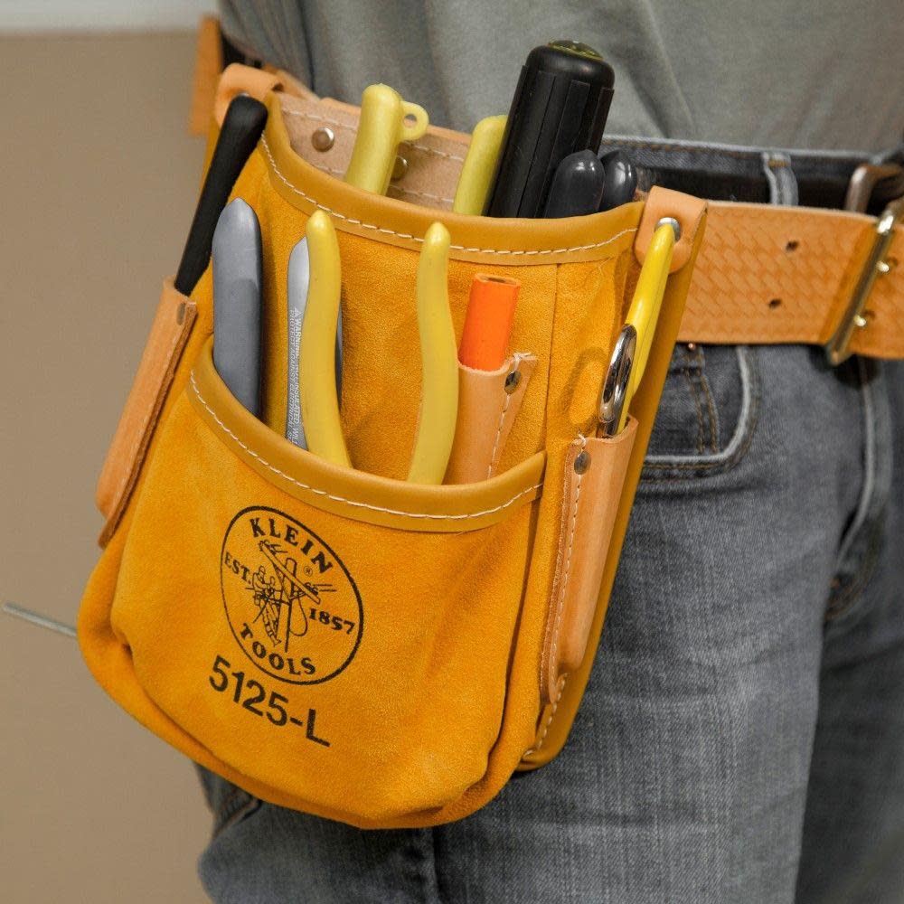 5 Pocket Tool Pouch Leather