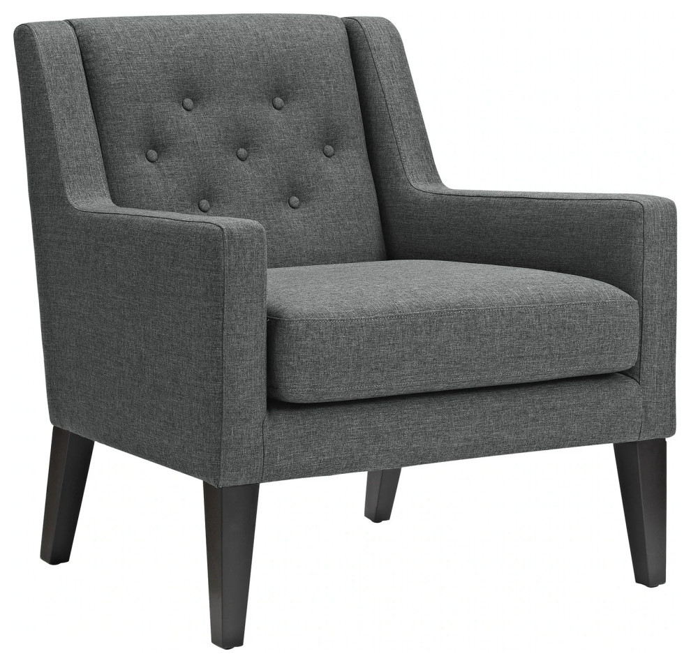 Alina Gray Upholstered Fabric Armchair   Transitional   Armchairs And Accent Chairs   by Peachtree Fine Furniture  Houzz