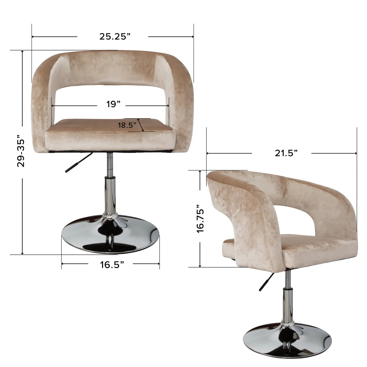 IVFC-IPS103-VPNK | Ronni Modern Vanity Chair