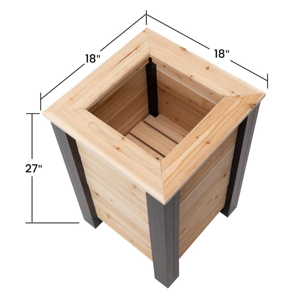 Outdoor Essentials Haven 18 in. x 18 in. x 27 in. Square Tall Cedar Planter Box 508740