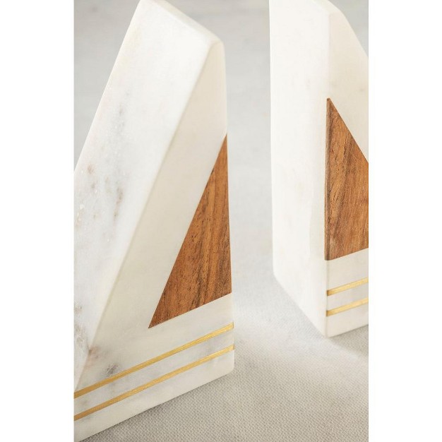 Gauri Kohli Gilmore Marble Bookends Set Of 2