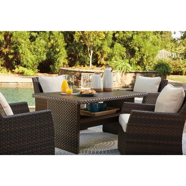 Signature Design by Ashley Easy Isle Dark Outdoor Brown Rectangular Table