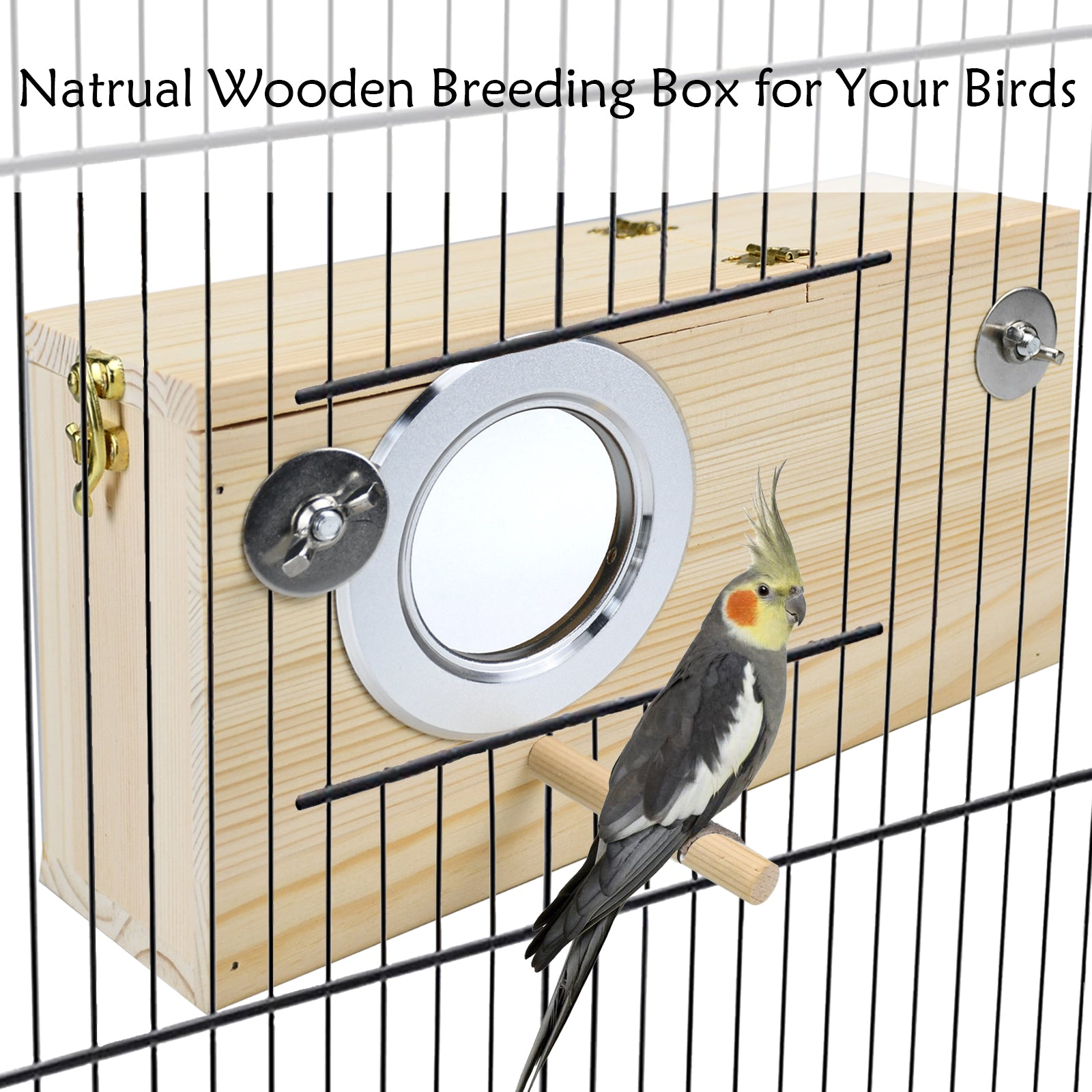 Vehomy Parakeet Nesting Box Cockatiel Nesting Box Bird Nest Bird Breeding Box House Wooden Acrylic Transparent Bird Box with Detachable Wooden Board for Lovebirds Cockatiel Budgie Conure Parrot