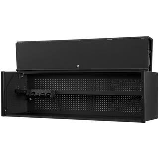 Extreme Tools DX Series 72 in. 0-Drawer Extreme Power Workstation Hutch in Matte Black with Black Handle DX722101HCMBBK