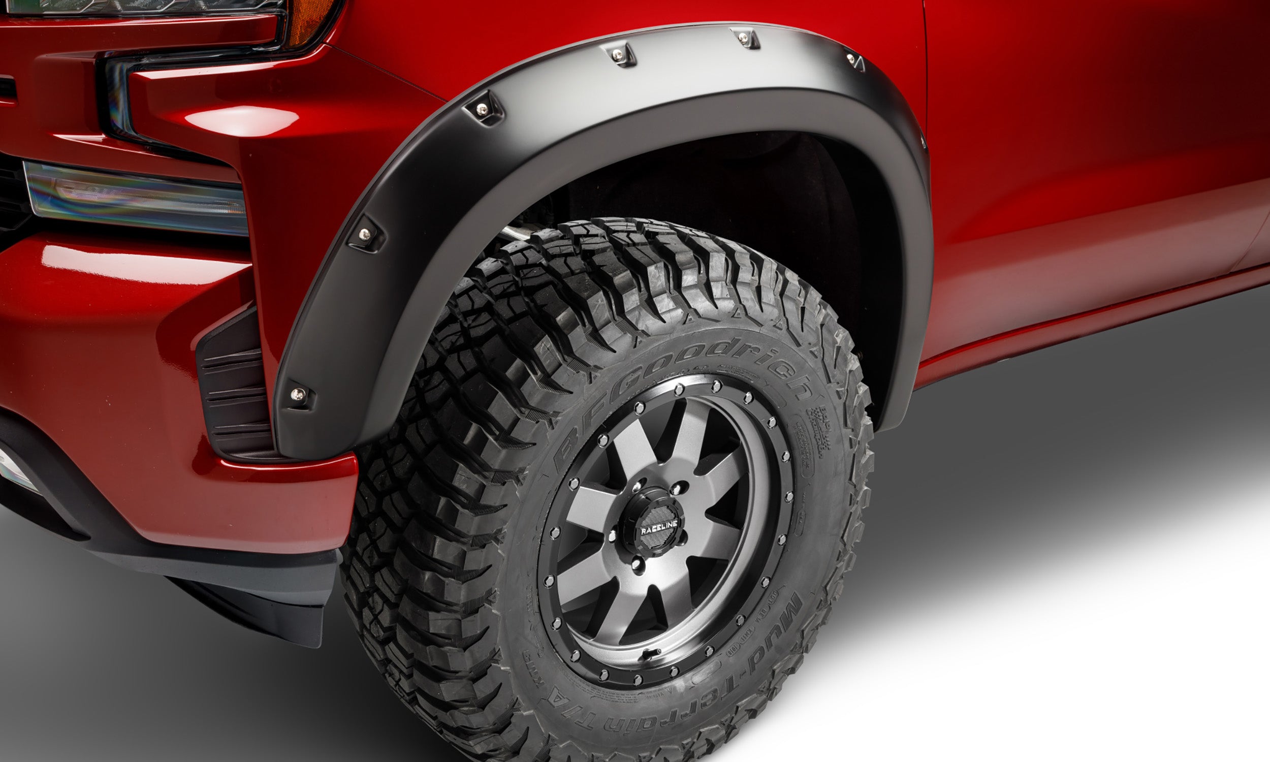 Bushwacker 40101-02 Black Pocket/Rivet Style Smooth Finish Front Fender Flares for 2019-2021 Chevrolet Silverado 1500