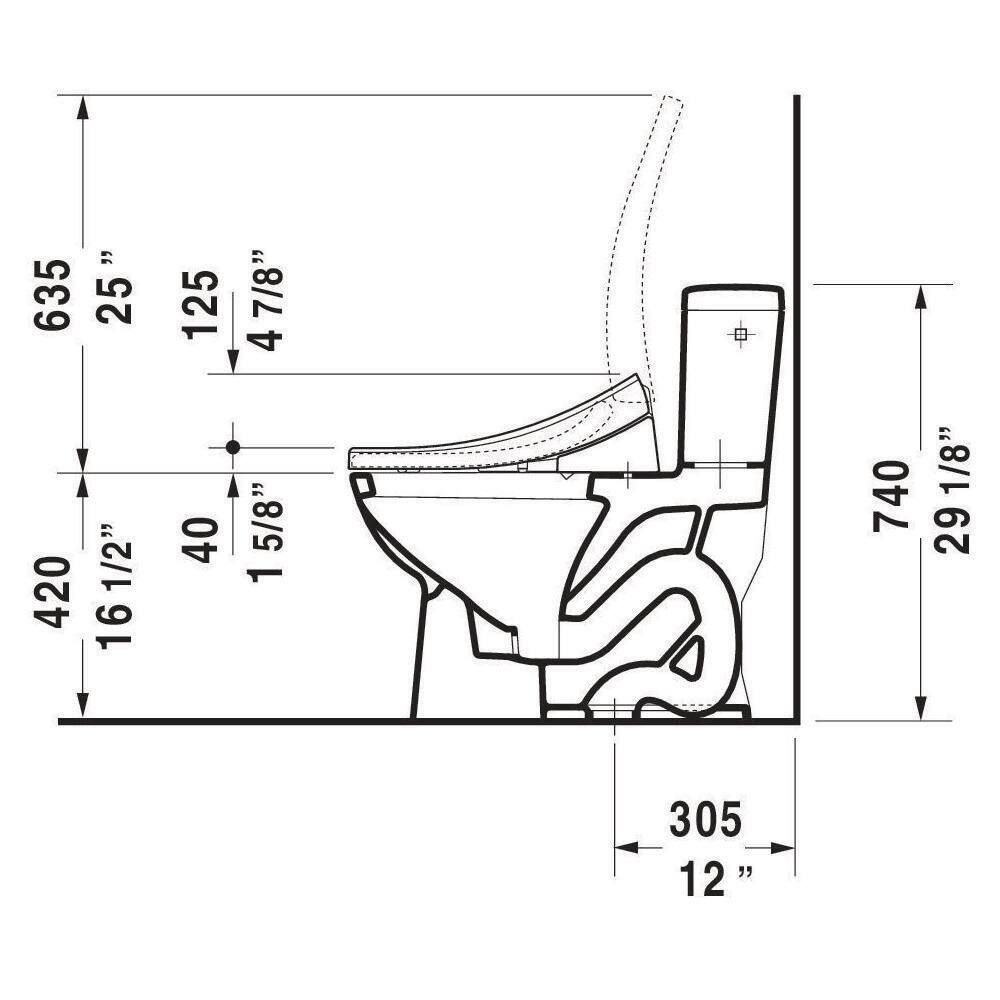 Duravit D-Code 1-Piece 1.28 GPF Single Flush Elongated Toilet in White Seat Not Included 0113010082