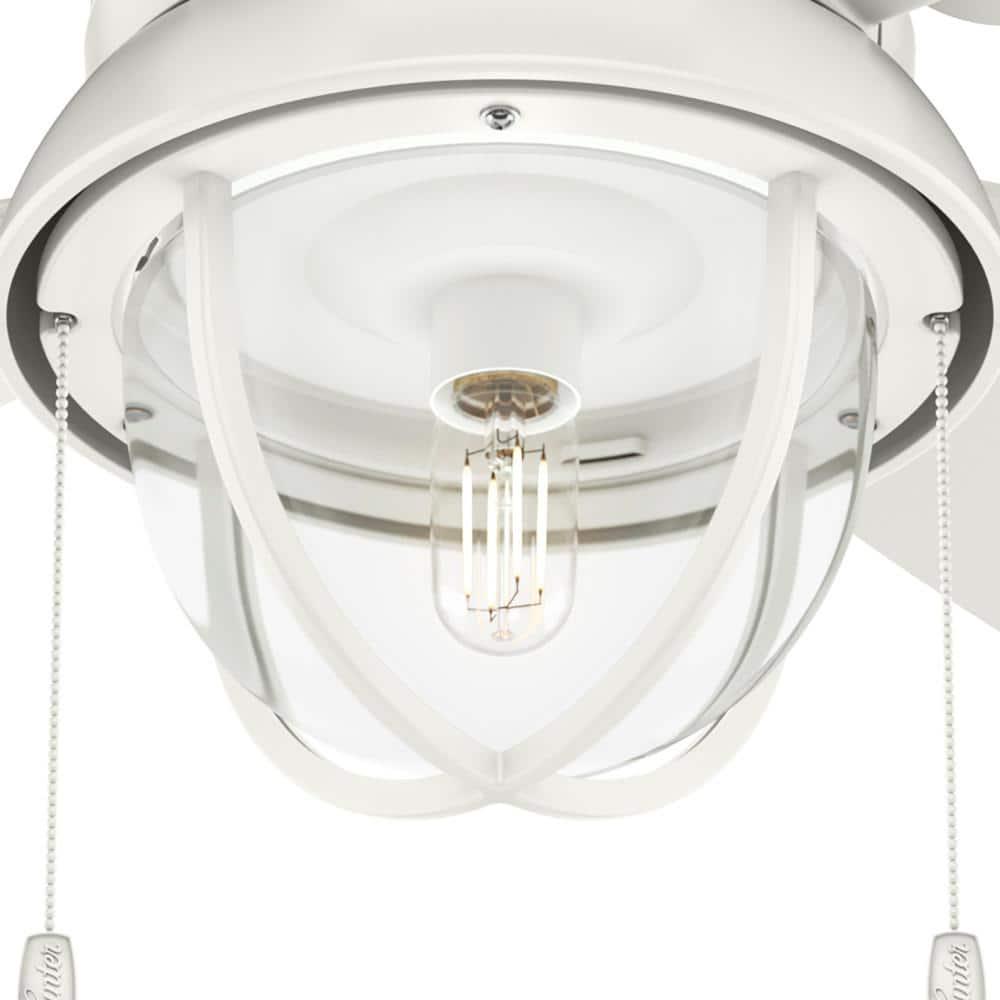 Hunter Barnes Bay 52 in IndoorOutdoor Fresh White LED Ceiling Fan with Light Kit