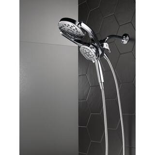 Delta HydroRain 4-Spray Patterns 1.75 GPM 6 in. Wall Mount Dual Shower Heads in Chrome 75699