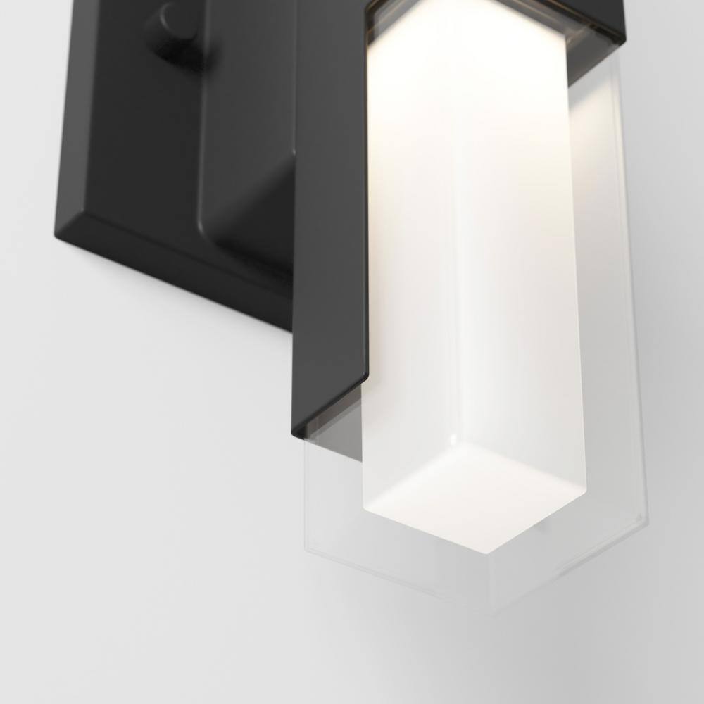 Artika Gemini Black Modern 3 CCT Integrated LED Outdoor Hardwired Garage and Porch Light Lantern Sconce OUT-GEC-MB