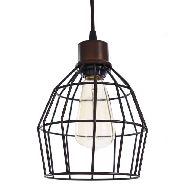 Madison Metal Three Pendant Floor Lamp Bronze With Cage Shade Stylecraft