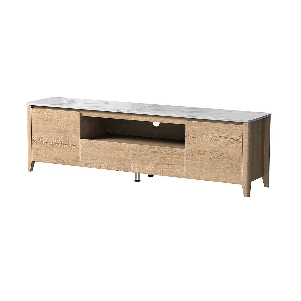 Storage TV stand for Up to 80 inch with LED Lights