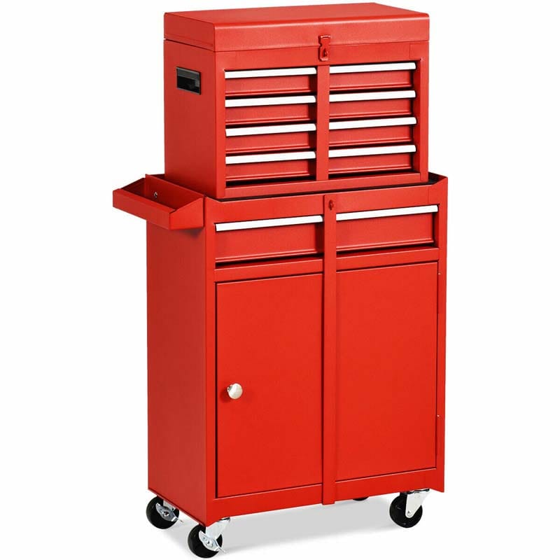 5-Drawer Rolling Tool Chest Removable Tool Storage Cabinet Metal Toolbox Organizer with Lock