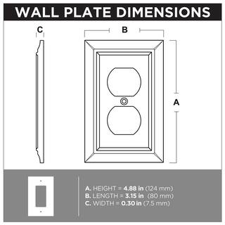 Hampton Bay Derby White 1-Gang Single Duplex Wall Plate (1-Pack) W31558C-W-U