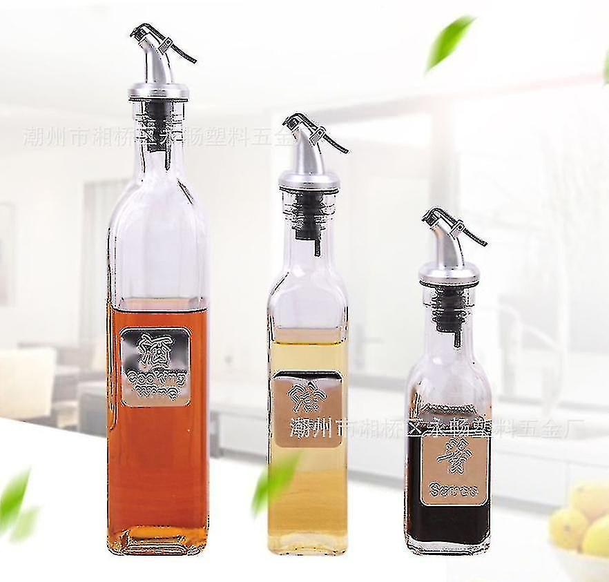 5pcs Olive Oil Pourer Spout Oil Bottle Spouts Stainless Steel Oil Pourer Spout With Wine Pour Liquor Dust Caps Covers